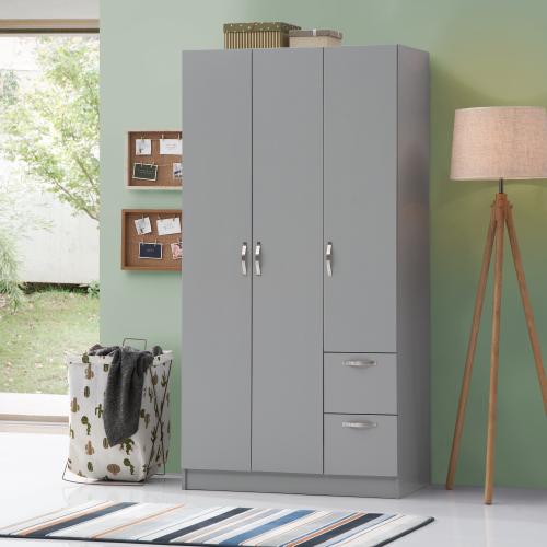 Essentials 3 Door Double Wardrobe With 2 Drawers Grey | TAD515 | 
